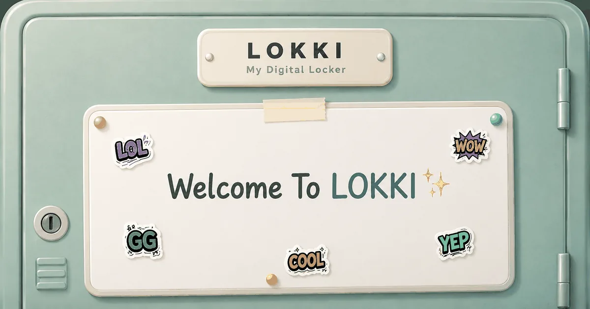 A LOKKI social locker with notes and stickers from friends